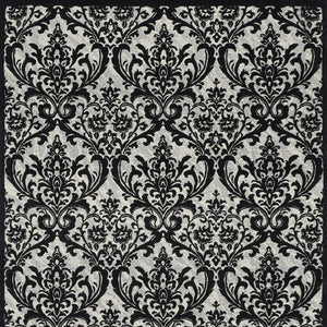Homeroots 5' X 7' Ivory And Black Damask Distressed Area Rug  Cotton,Polyester 550377