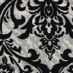 Homeroots 5' X 7' Ivory And Black Damask Distressed Area Rug  Cotton,Polyester 550377