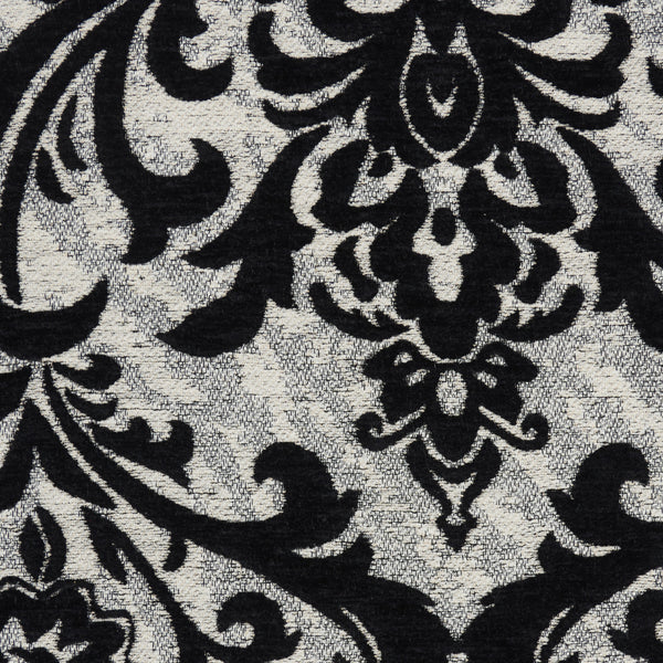 Homeroots 5' X 7' Ivory And Black Damask Distressed Area Rug  Cotton,Polyester 550377