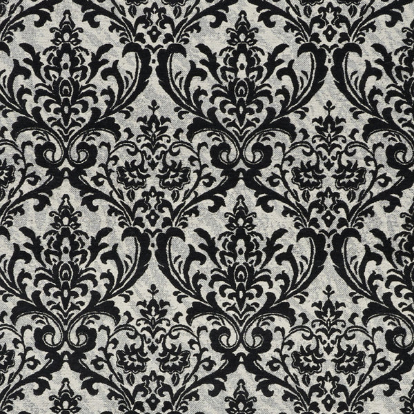Homeroots 5' X 7' Ivory And Black Damask Distressed Area Rug  Cotton,Polyester 550377