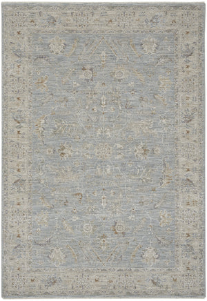 Homeroots 4' X 6' Beige And Blue Floral Power Loom Area Rug  Polypropylene,Polyester 550380