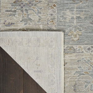 HomeRoots 4' Timeless Beige and Blue Floral Power Loom Area Rug for Elegant Living Spaces and Comfort 4' X 6' 550380