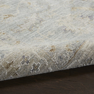 Homeroots 4' X 6' Beige And Blue Floral Power Loom Area Rug  Polypropylene,Polyester 550380