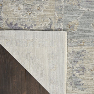 HomeRoots 4' X 6' Beige and Blue Floral Area Rug – Timeless Power Loom Design for Comfort and Style in Any Room 550381
