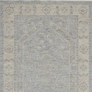 Homeroots 4' X 6' Beige And Blue Floral Power Loom Area Rug  Polypropylene,Polyester 550381