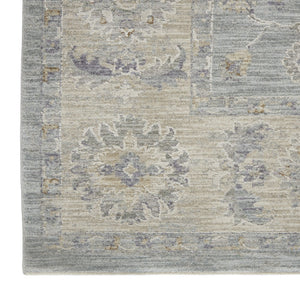 HomeRoots 4' X 6' Beige and Blue Floral Area Rug – Timeless Power Loom Design for Comfort and Style in Any Room 550381