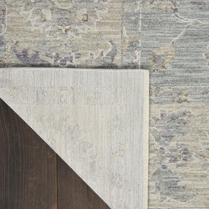 Homeroots 4' X 6' Beige And Blue Floral Power Loom Area Rug  Polypropylene,Polyester 550381