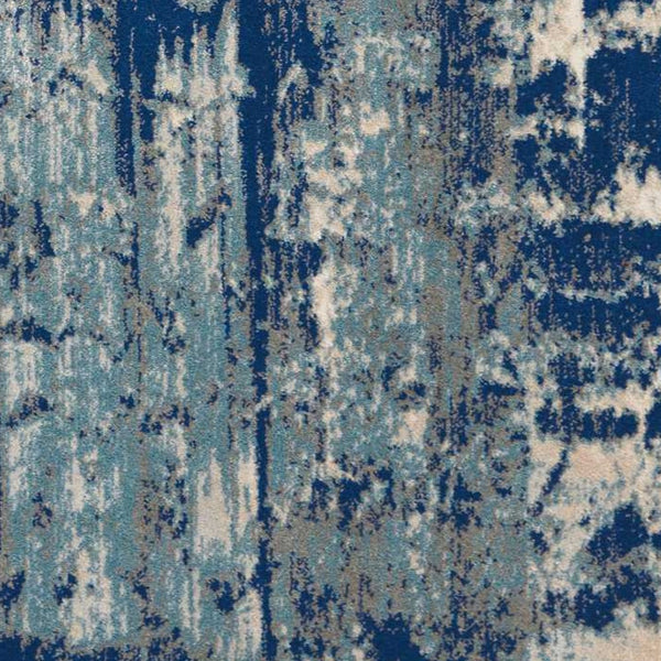 Homeroots 5' X 7' Ivory Blue And Slate Gray Abstract Non Skid Area Rug  Polyester 550393