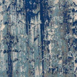 HomeRoots 5' Abstract Area Rug in Ivory, Blue & Slate Gray – Modern, Non-Skid, Stain-Resistant Design for Home 5' X 7' 550393