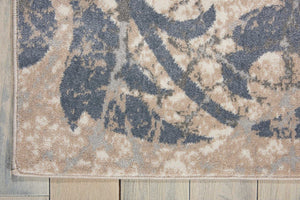 HomeRoots 5' Elegant Distressed Floral Area Rug in Ivory, Charcoal & Gray - Durable, Non-Skid Design for Homes 5' X 7' 550395