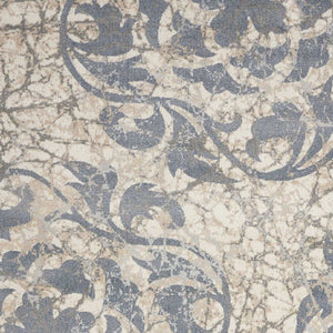 Homeroots 5' X 7' Ivory Charcoal And Gray Floral Distressed Non Skid Area Rug  Polyester 550395