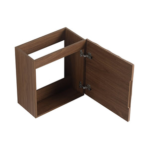 English Elm 18.5" Compact Wall-Mounted Bathroom Vanity With Stylish Resin Sink & Soft-Close Door, Walnut Finish W1972P362137