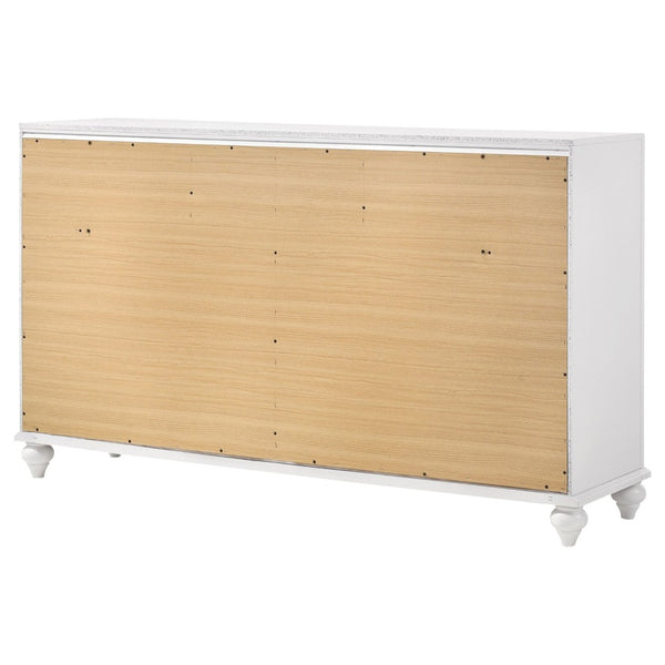 English Elm Randall Elegant 7-Drawer Dresser With Crystal Pulls & Acrylic Fronts – Modern Storage Solution B062P374128-GIGA