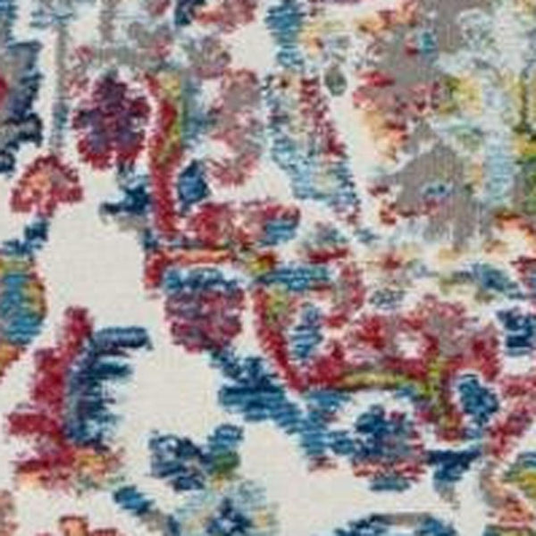 HomeRoots 8' Vibrant Floral Distressed Area Rug in Blue, Yellow, and Red – Durable, Non-Skid, Easy Care Decor 8' X 10' 550412