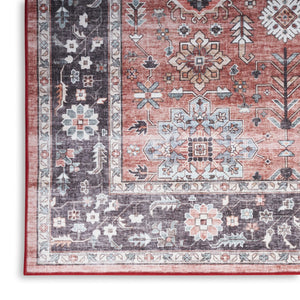 HomeRoots 8' Bold Black and Red Floral Area Rug - Durable, Low-Maintenance Design for Stylish Living Spaces 8' X 10' 550413