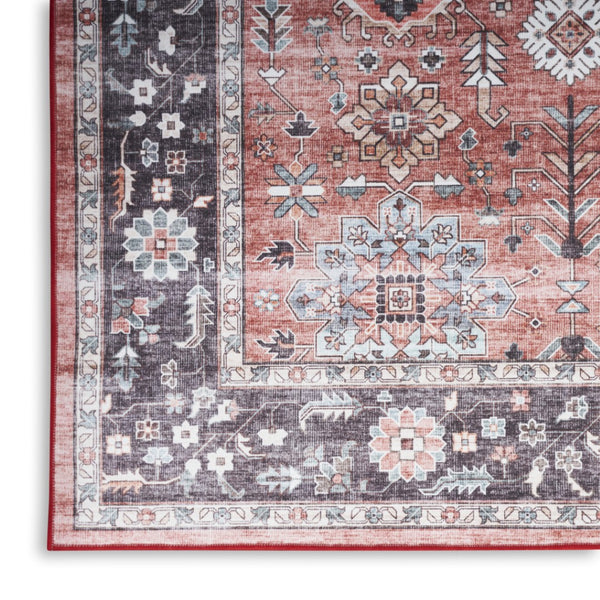 HomeRoots 8' Bold Black and Red Floral Area Rug - Durable, Low-Maintenance Design for Stylish Living Spaces 8' X 10' 550413