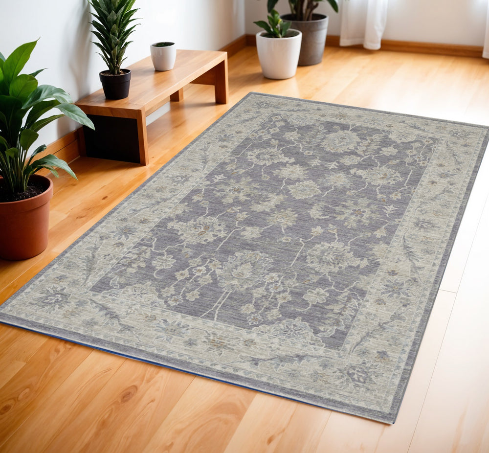 Homeroots 4' X 6' Pink And Ivory Floral Power Loom Area Rug  Polypropylene,Polyester 550416