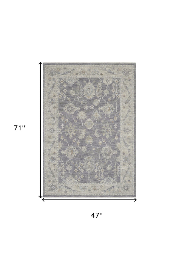 Homeroots 4' X 6' Pink And Ivory Floral Power Loom Area Rug  Polypropylene,Polyester 550416