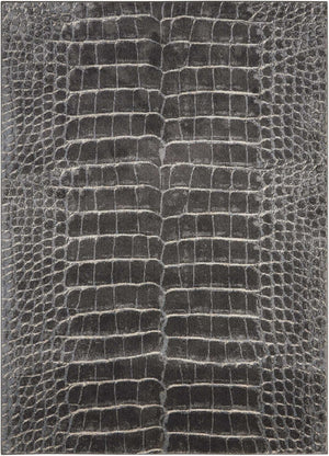 HomeRoots 5' Distressed Animal Print Area Rug in Beige, Charcoal, and Cream - Stain-Resistant and Non-Skid Design 5' X 7' 550420