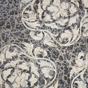 HomeRoots 5' Distressed Animal Print Area Rug in Beige, Charcoal, and Cream - Stain-Resistant and Non-Skid Design 5' X 7' 550420