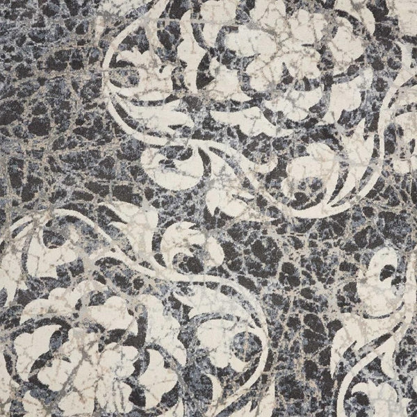 HomeRoots 5' Distressed Animal Print Area Rug in Beige, Charcoal, and Cream - Stain-Resistant and Non-Skid Design 5' X 7' 550420