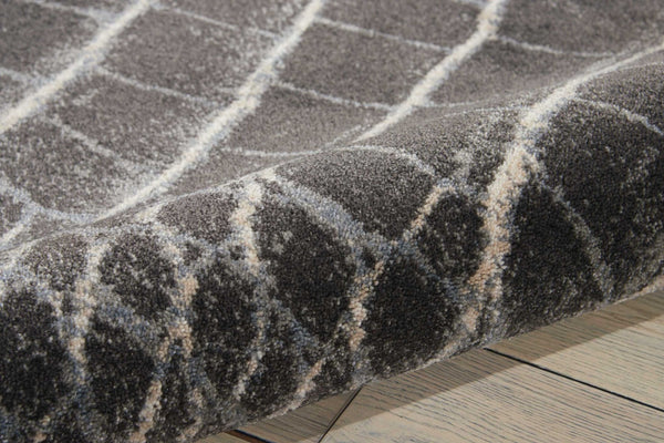 HomeRoots 5' Distressed Animal Print Area Rug in Beige, Charcoal, and Cream - Stain-Resistant and Non-Skid Design 5' X 7' 550420