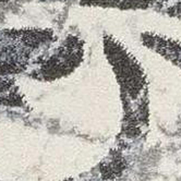 HomeRoots 5' Distressed Animal Print Area Rug in Beige, Charcoal, and Cream - Stain-Resistant and Non-Skid Design 5' X 7' 550420
