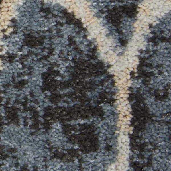 Homeroots 8' Tan Black And Ivory Floral Vines Non Skid Runner Rug  Polyester 550424