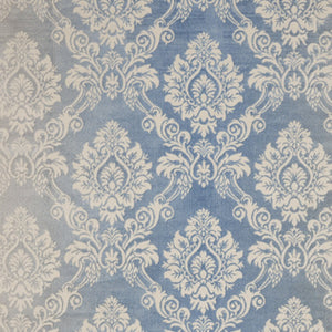 Homeroots 8' X 10' Ivory And Blue Damask Distressed Non Skid Area Rug  Polypropylene,Polyester 550430