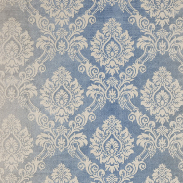 Homeroots 8' X 10' Ivory And Blue Damask Distressed Non Skid Area Rug  Polypropylene,Polyester 550430