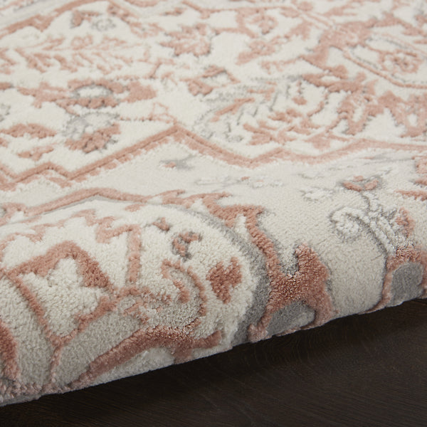 Homeroots 8' X 10' Ivory And Red Floral Non Skid Area Rug  Polypropylene,Polyester 550433