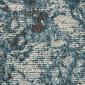 HomeRoots 5' Modern Teal and Ivory Abstract Area Rug - Stylish, Non-Skid, Stain-Resistant for High-Traffic Spaces 5' X 7' 550443