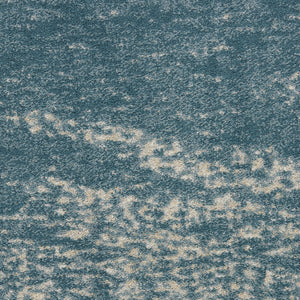 Homeroots 5' X 7' Teal And Ivory Abstract Non Skid Area Rug  Polyester 550444