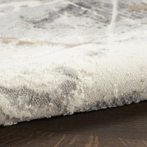HomeRoots 8' Abstract Area Rug in Ivory, Black, and Gray - Modern Design for Cozy Living Spaces and Durability 8' X 10' 550447