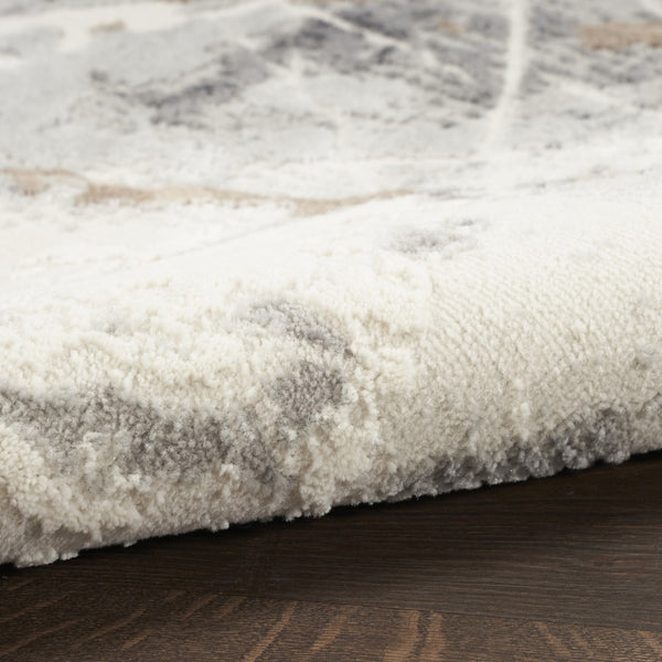 HomeRoots 8' Abstract Area Rug in Ivory, Black, and Gray - Modern Design for Cozy Living Spaces and Durability 8' X 10' 550447