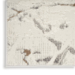 HomeRoots 8' Abstract Area Rug in Ivory, Black, and Gray - Modern Design for Cozy Living Spaces and Durability 8' X 10' 550447