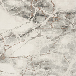 Homeroots 8' X 10' Ivory Black And Gray Abstract Non Skid Area Rug  Polypropylene,Polyester 550447