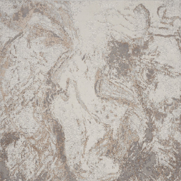 Homeroots 8' X 10' Ivory And Gray Abstract Non Skid Area Rug  Polypropylene,Polyester 550457