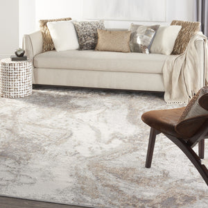 HomeRoots 8' Ivory and Gray Abstract Area Rug - Modern Design, Non-Skid Backing, Perfect for Any Room Décor 8' X 10' 550457