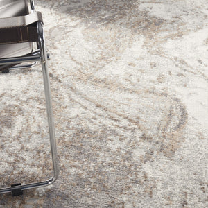 HomeRoots 8' Ivory and Gray Abstract Area Rug - Modern Design, Non-Skid Backing, Perfect for Any Room Décor 8' X 10' 550457