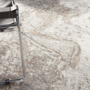 Homeroots 8' X 10' Ivory And Gray Abstract Non Skid Area Rug  Polypropylene,Polyester 550457