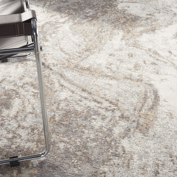 Homeroots 8' X 10' Ivory And Gray Abstract Non Skid Area Rug  Polypropylene,Polyester 550457