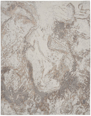 HomeRoots 8' Ivory and Gray Abstract Area Rug - Modern Design, Non-Skid Backing, Perfect for Any Room Décor 8' X 10' 550457