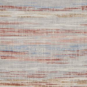 Homeroots 8' X 10' Ivory Red And Blue Abstract Non Skid Area Rug  Polypropylene,Polyester 550458
