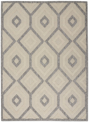 HomeRoots 6' X 9' Cream and Gray Geometric Area Rug - Durable, Stylish Indoor/Outdoor Comfort for Any Space 550466