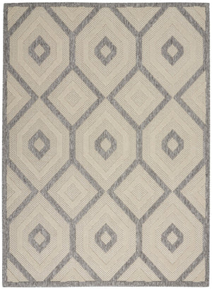 HomeRoots 6' X 9' Cream and Gray Geometric Area Rug - Durable, Stylish Indoor/Outdoor Comfort for Any Space 550466