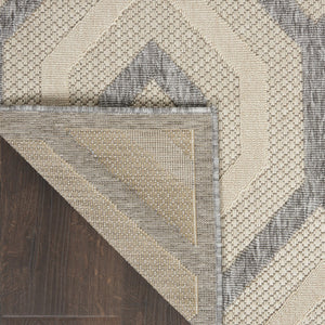 HomeRoots 6' X 9' Cream and Gray Geometric Area Rug - Durable, Stylish Indoor/Outdoor Comfort for Any Space 550466