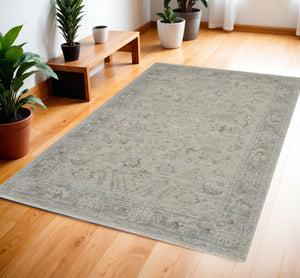 Homeroots 4' X 6' Gray And Dark Gray Floral Power Loom Area Rug  Polypropylene,Polyester 550482