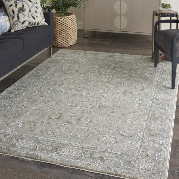 HomeRoots 4' Floral Power Loom Area Rug in Gray Tones – Stylish, Durable, and Easy Care for Any Space 4' X 6' 550482