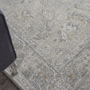 HomeRoots 4' Floral Power Loom Area Rug in Gray Tones – Stylish, Durable, and Easy Care for Any Space 4' X 6' 550482